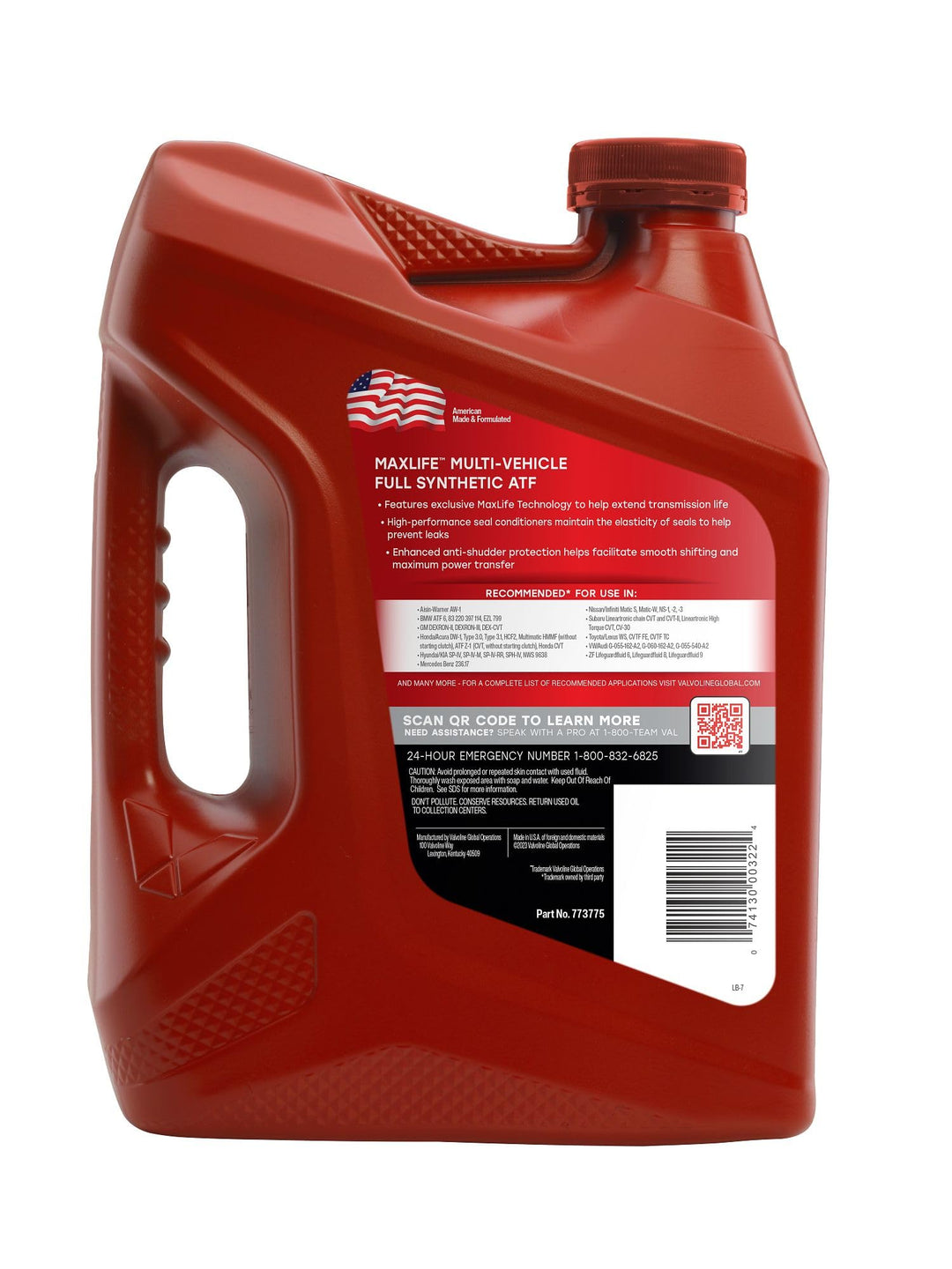Valvoline MaxLife Multi-Vehicle ATF Full Synthetic Automatic Transmission Fluid 1 Gallon
