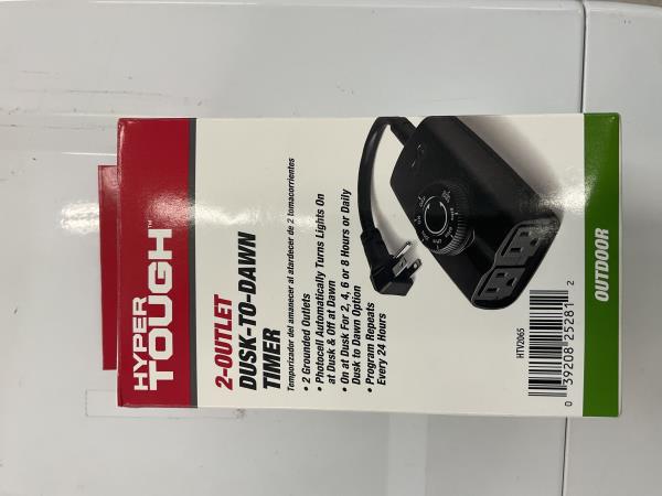 Hyper tough two outlet dust to dawn timer Retail $11.48