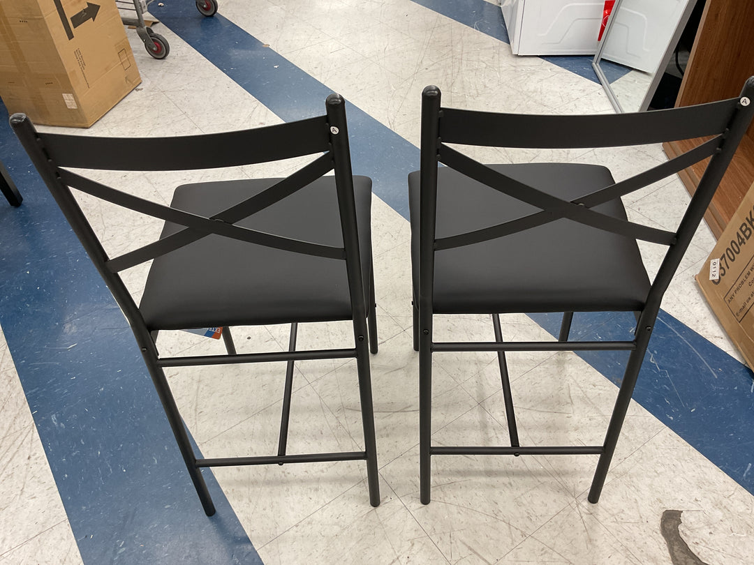 Garvee Bar Stools set of 2 counter height, black, 16 inch wide cushion, Retail $69.99