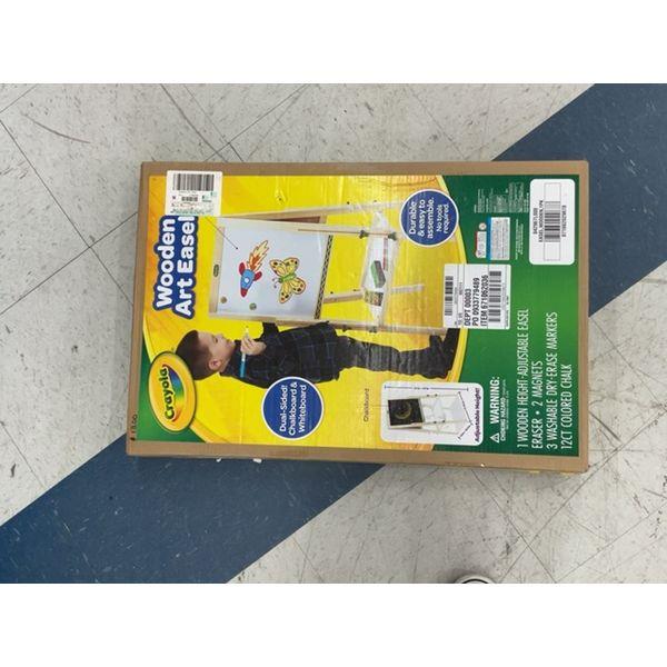 Crayola Wooden Art Easel - Dual-Sided, Adjustable Height, Chalkboard & Whiteboard Retail $50.00