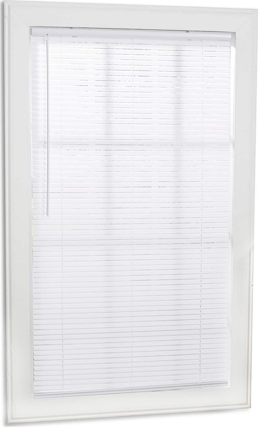 Light Filtering 1-in Slat Width 34-in X 64-in Cordless White Vinyl Light Mini