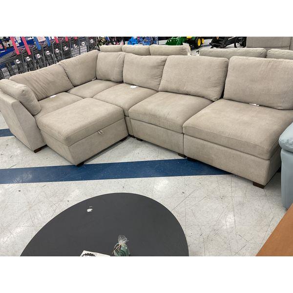 Modular Sectional Sofa, Oversized Seating, Customizable Configuration, Beige Retail $1,500.00