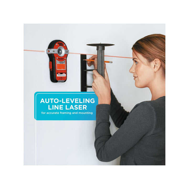 BLACK+DECKER Line Laser, Auto-leveling with Stud Finder (BDL190S)