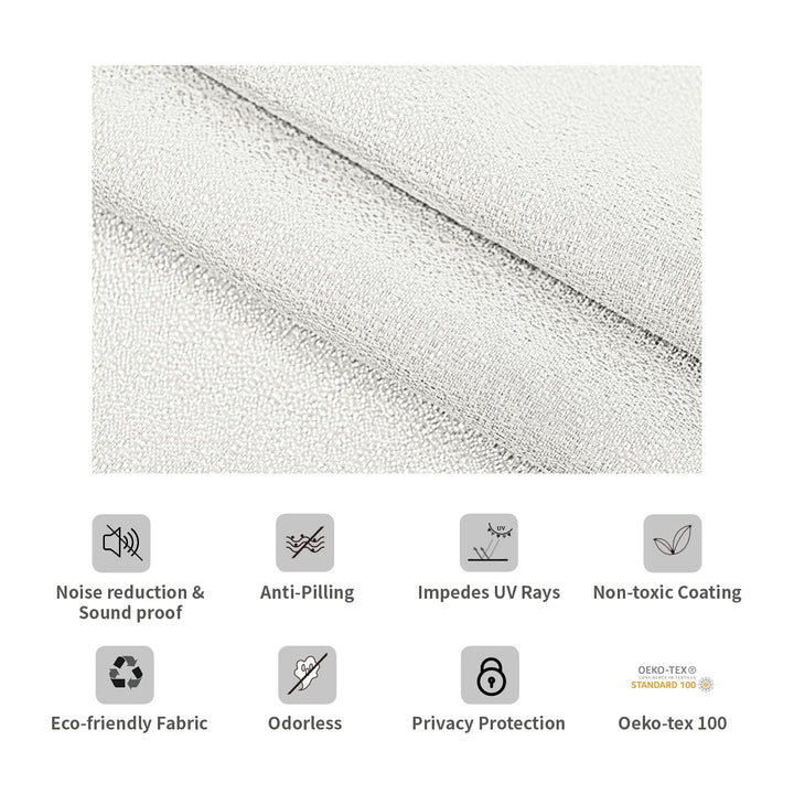 D E CURTAIN Blackout Curtains,Linen Curtains for Living Room or Bedroom 100% Absolutely Blackout,Back Coating Drapes for Quality Sleep and Privacy Protection,2 Panels Burg(Each 52 x 63 Inch,White)