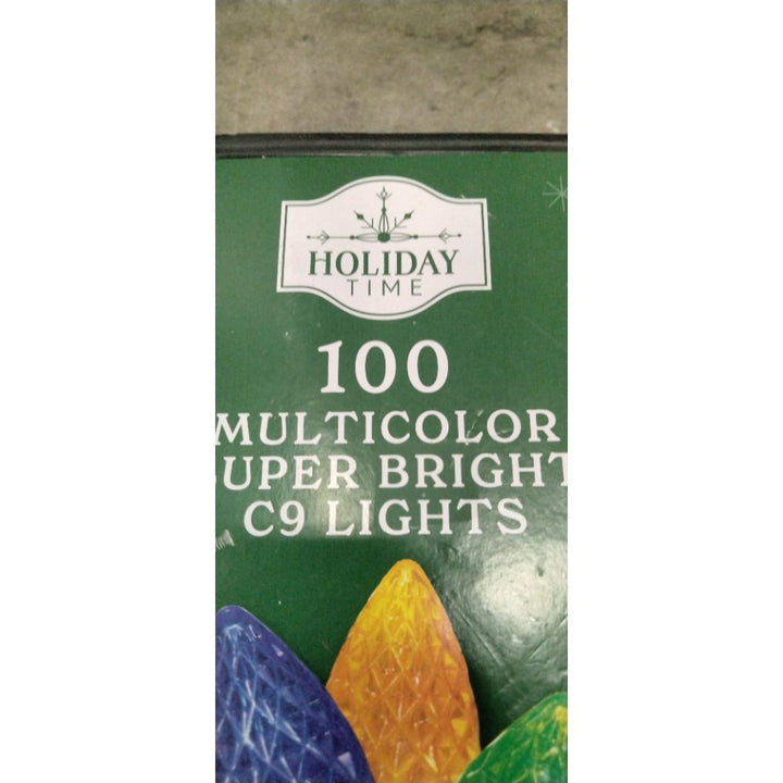 Holiday Time 100 Multicolor Super Bright C9 Lights - LED, 58.5 ft Lighted Length Retail $20.00