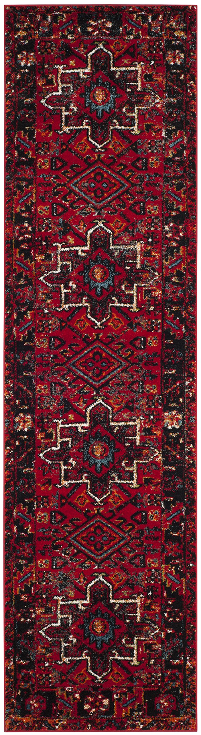 SAFAVIEH Vintage Hamadan Collection Runner Rug - 2'3" x 10', Red & Multi, Oriental Traditional Persian Design, Non-Shedding & Easy Care, Ideal for High Traffic Areas in Living Room, Bedroom (VTH211A)