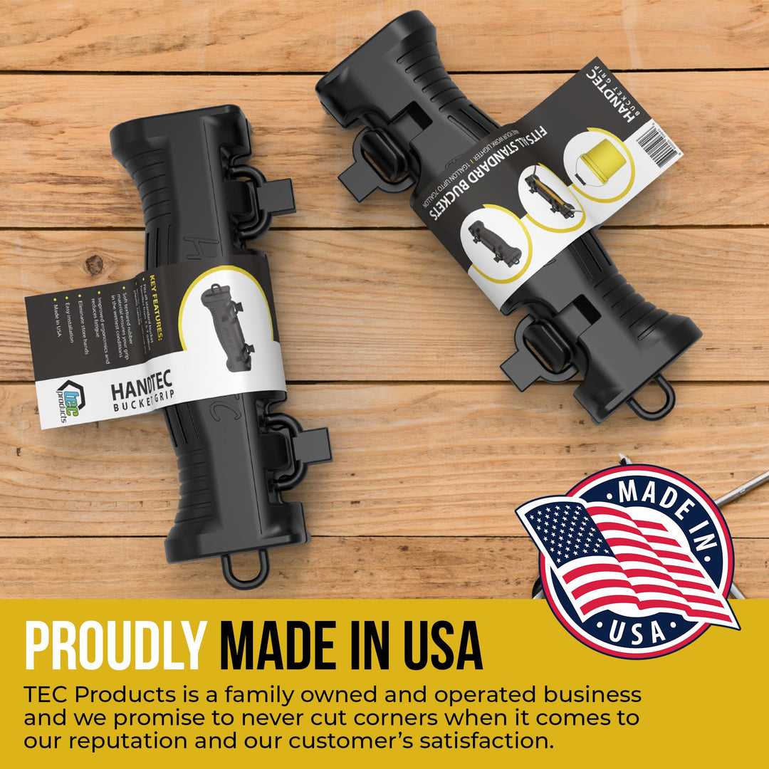 TEC Products HANDTEC Bucket Handle Grip - Ergonomic Rubber Handle Replacement for Construction, Farming, Gardening & DIY Projects - Non-Slip & Durable - Made in USA - Pack of 1 (4.75 x 1.5 Inches) Retail $8.00