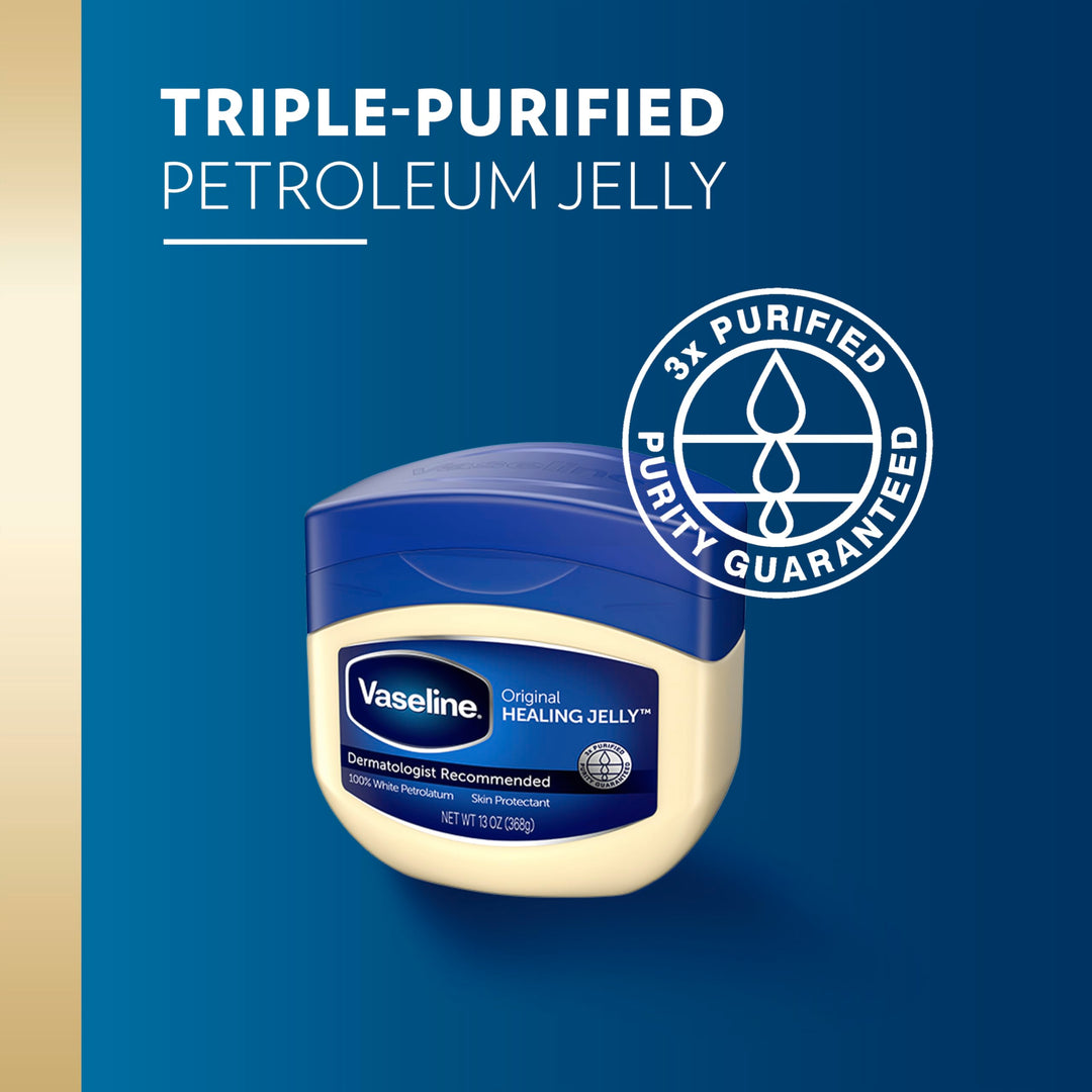 Vaseline Healing Jelly Original White Petroleum Jelly Protectant For Dry Cracked Skin and Eczema Relief Pure Petroleum Jelly 13 oz