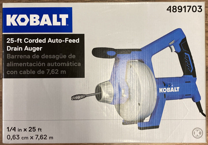 KOBALT TOOLS 4891703 Cordless Drain Auger Kit. BRAND NEW Retail $119.00