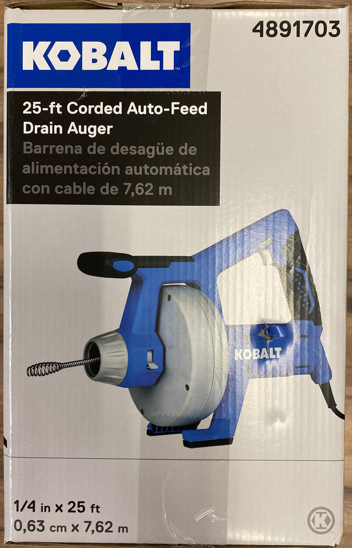 KOBALT TOOLS 4891703 Cordless Drain Auger Kit. BRAND NEW Retail $119.00