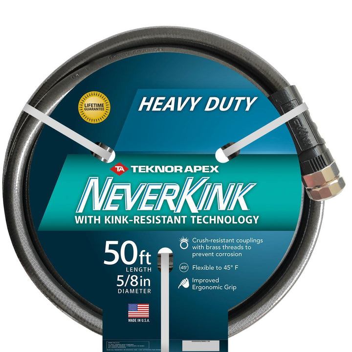 Teknor Apex 5/8-in X 50-ft Heavy-Duty Kink Free Vinyl Gray Coiled Hose, Garden & Retail $29.99