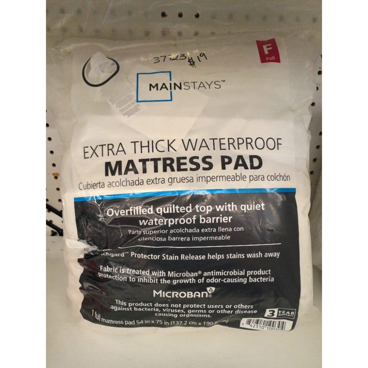 Mainstays Extra Thick Waterproof Mattress Pad  Full 54 in X 75 in