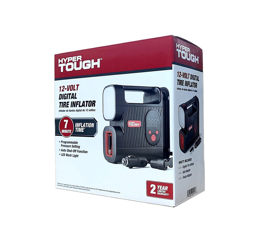 Hyper Tough DC 12V Digital Car Tire Inflator with Auto-off Function 100psi