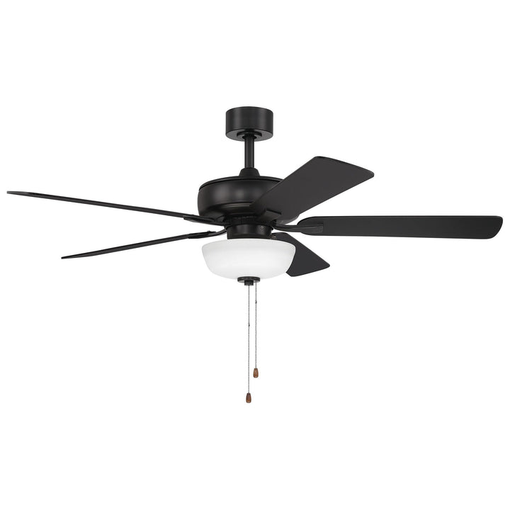 DESIGNERS FOUNTAIN Gallant Ceiling Fan with Lights, 52 Inch LED 3000K Indoor Outdoor 5-Blades Fan, Pull Chain, Matte Black, FP-GLT52B30-MB