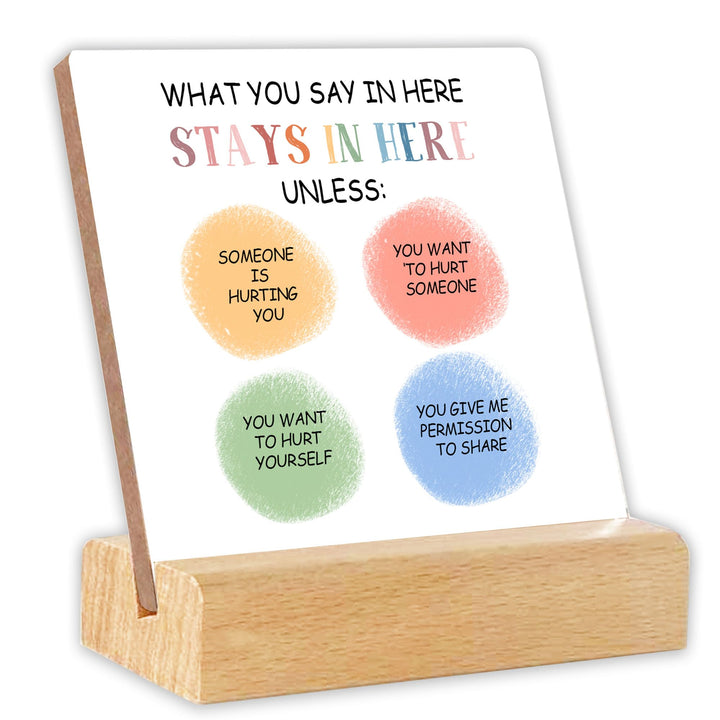 ZsaTuiy Mental Health Wooden Motivational Desk Decor - It is Okay to Ask for Help