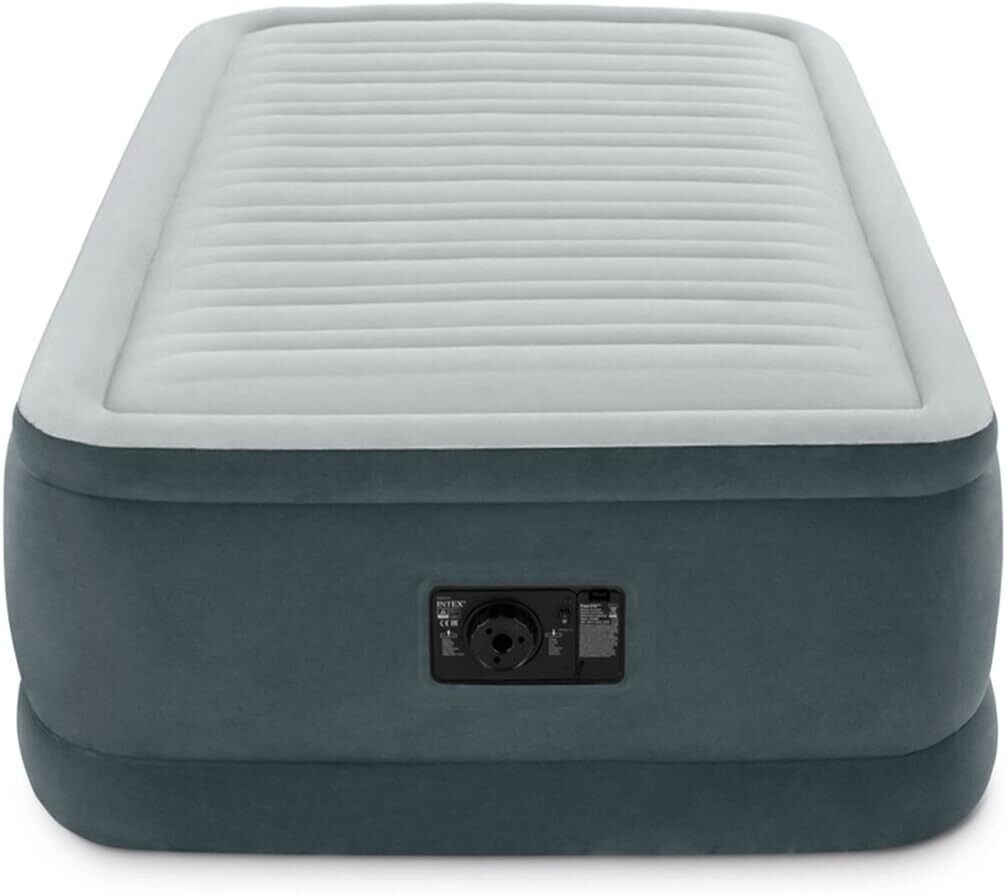 Intex 20  Twin Dura-Beam Deluxe Raised Air Bed Mattress with Built-in Pump Retail $49.88