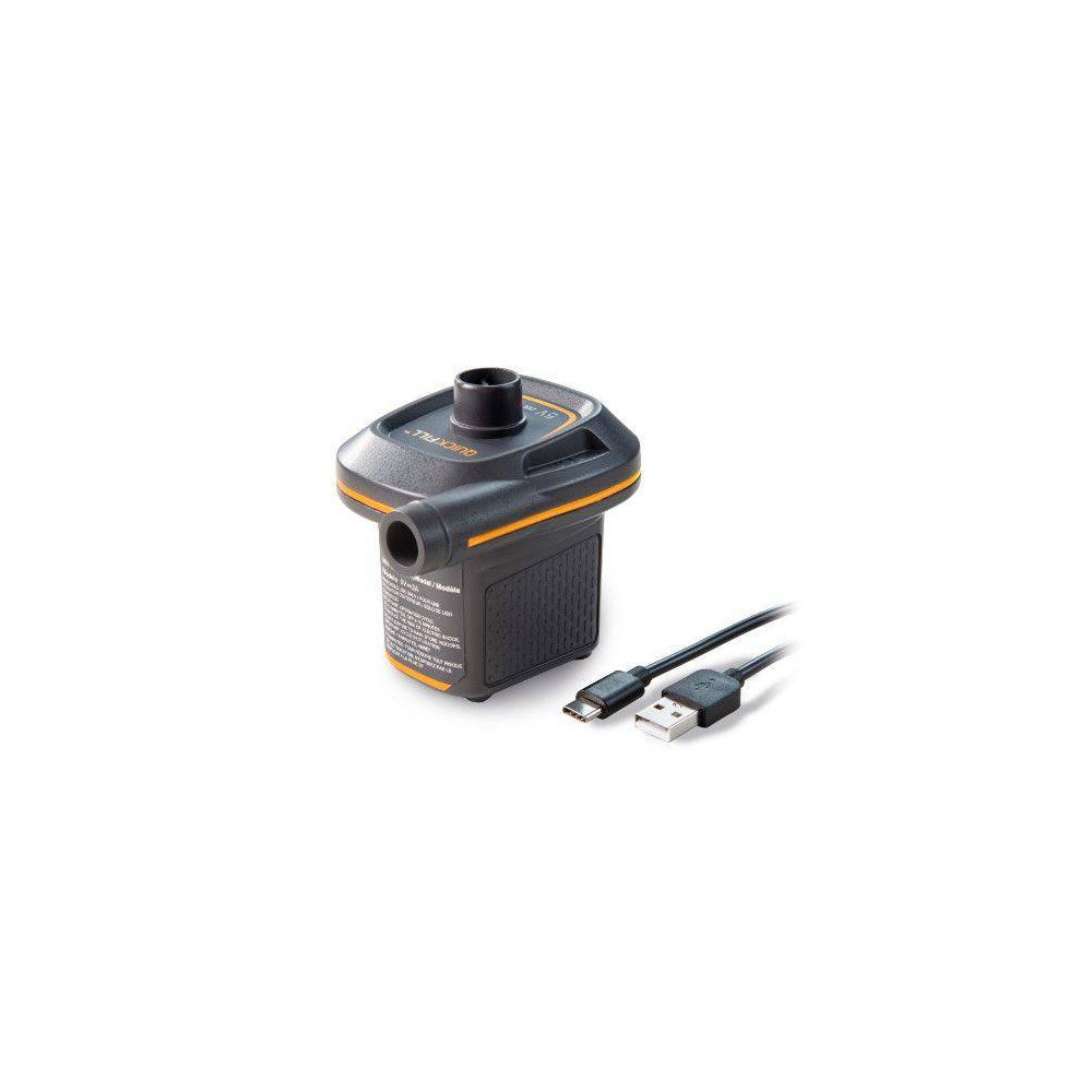 Intex Mini USB Powered Air Pump with 3 Nozzles for Air Mattresses  Inflatables  Toys - Black with Orange Accents Retail $15.00