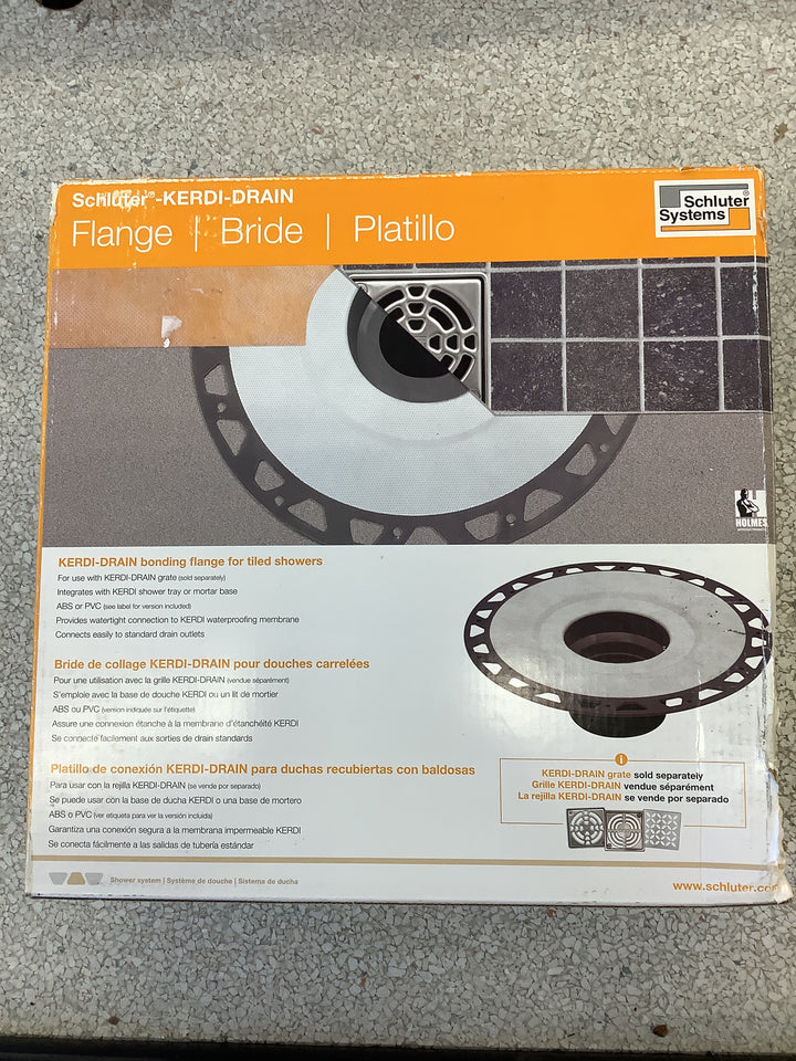 Schluter Kerdi-Drain PVC Shower Flange Kit with Preformed Waterproofing Corners - Ideal for New and Renovation Projects - 2-Inch Outlet, Easy Installation - KD2FLKPVC