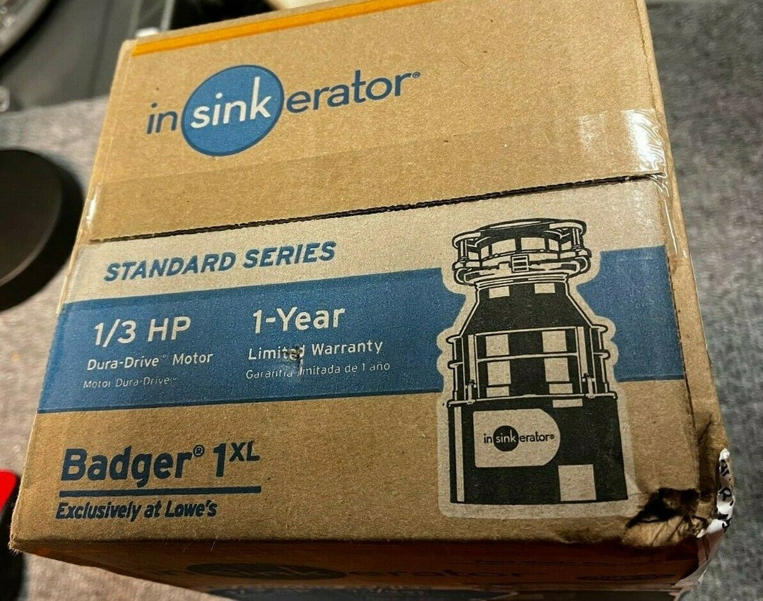 NEW InSinkErator Badger 1XL Garbage Disposal 1/3 HP Standard Series