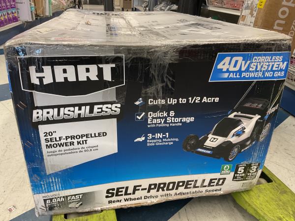 HART's 40V 20-inch Self-Propelled Brushless Mower Kit with 6.0Ah Battery Retail $378.00