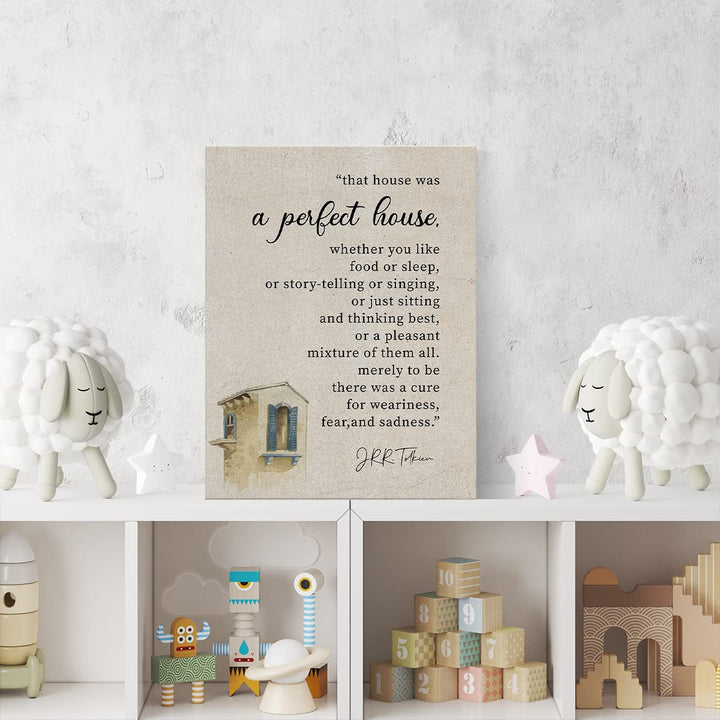 Inspirational Quote Canvas Wall Art Decor That was a Perfect House Poster Painting Framed Vintage Literature Print Signs Picture for Home Room Decor 12 X 15 inch