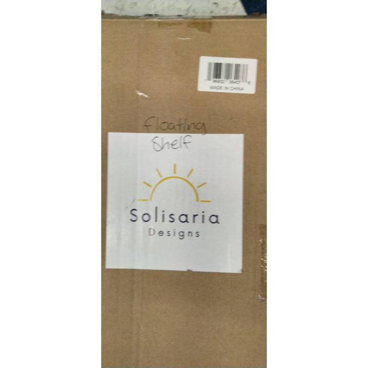 Solisaria Designs Floating Shelves, 16" Modern Decorative Wall Shelf Decor 2pk, Walnut Color, Bathroom, Living Room Corner Shelf, Rustic Wall Decor for Bedroom