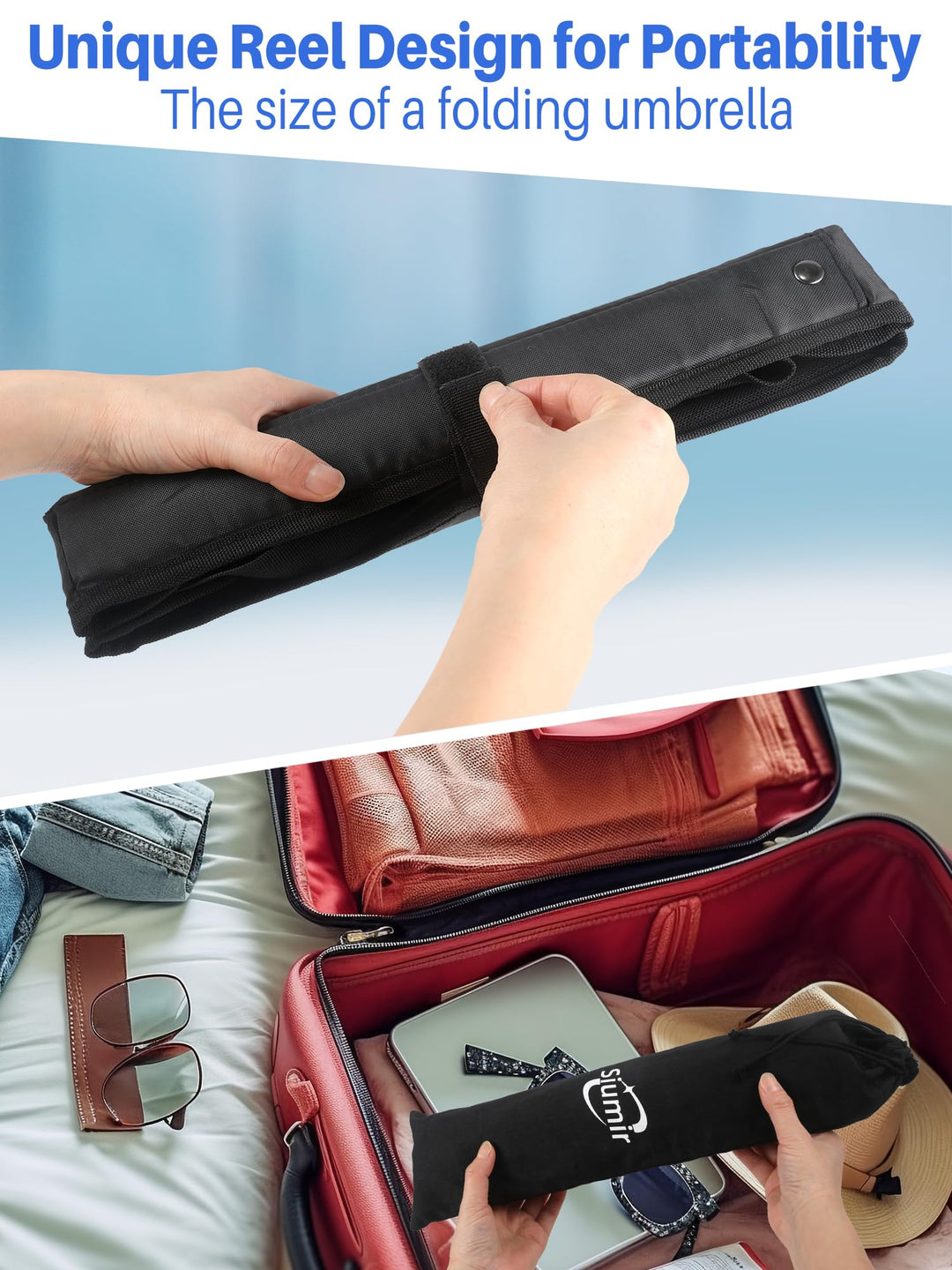 Siumir Airplane Foot Rest, Wider Foot Hammock for Plane Travel to Relax Your Feet, Upgraded Support/No Clashing/Thickened Foam/Portable Design, Also for Long Car Trips and Offices (14")