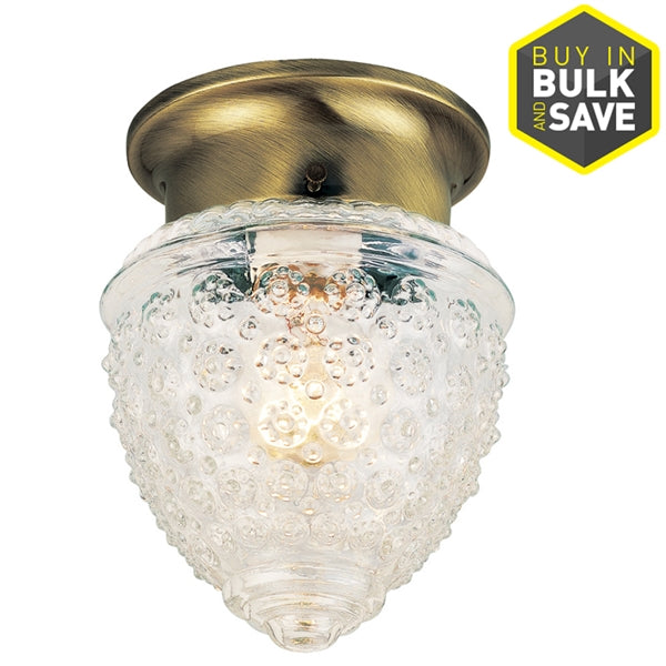 Project Source 1-Light 5.3-in Antique Brass Flush Mount Light