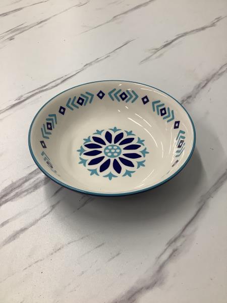 Blue Ceramic Bowl - Decorative Floral Pattern Retail $9.99