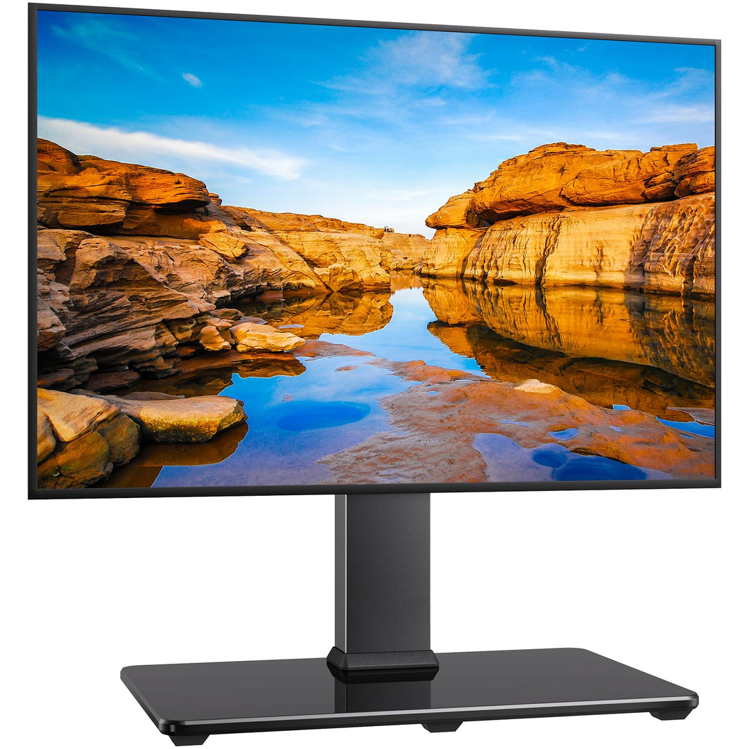PERLESMITH Swivel Universal TV Stand for 37-80 inch LCD OLED Flat/Curved Screen TVs-Height Adjustable Table Top Center TV Stand with Wire Management, VESA 600x400mm up to 88lbs