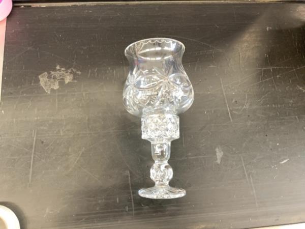 Crystal Hurricane Candle Holder - Etched Glass Retail $35.00