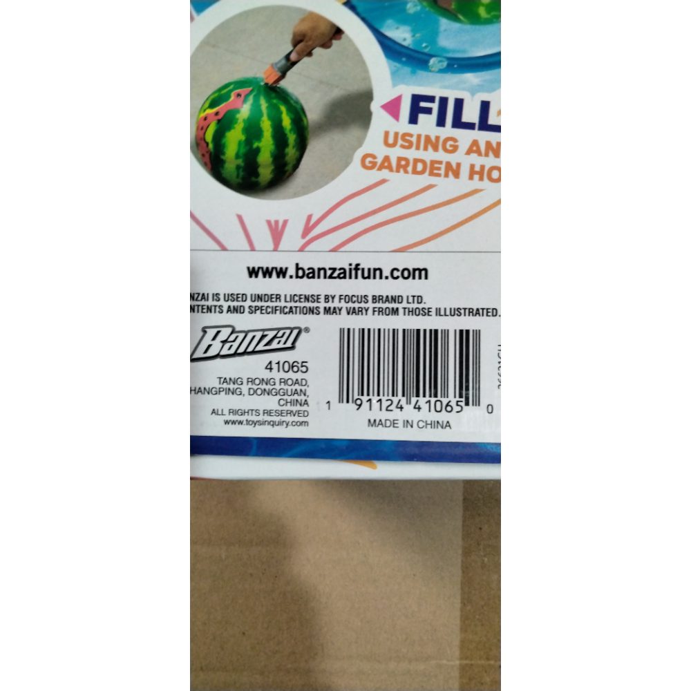 Banzai Melon Madness Inflatable Water-Filled Pool Game Ball  Ages 8 & up  Unisex Retail $21.00