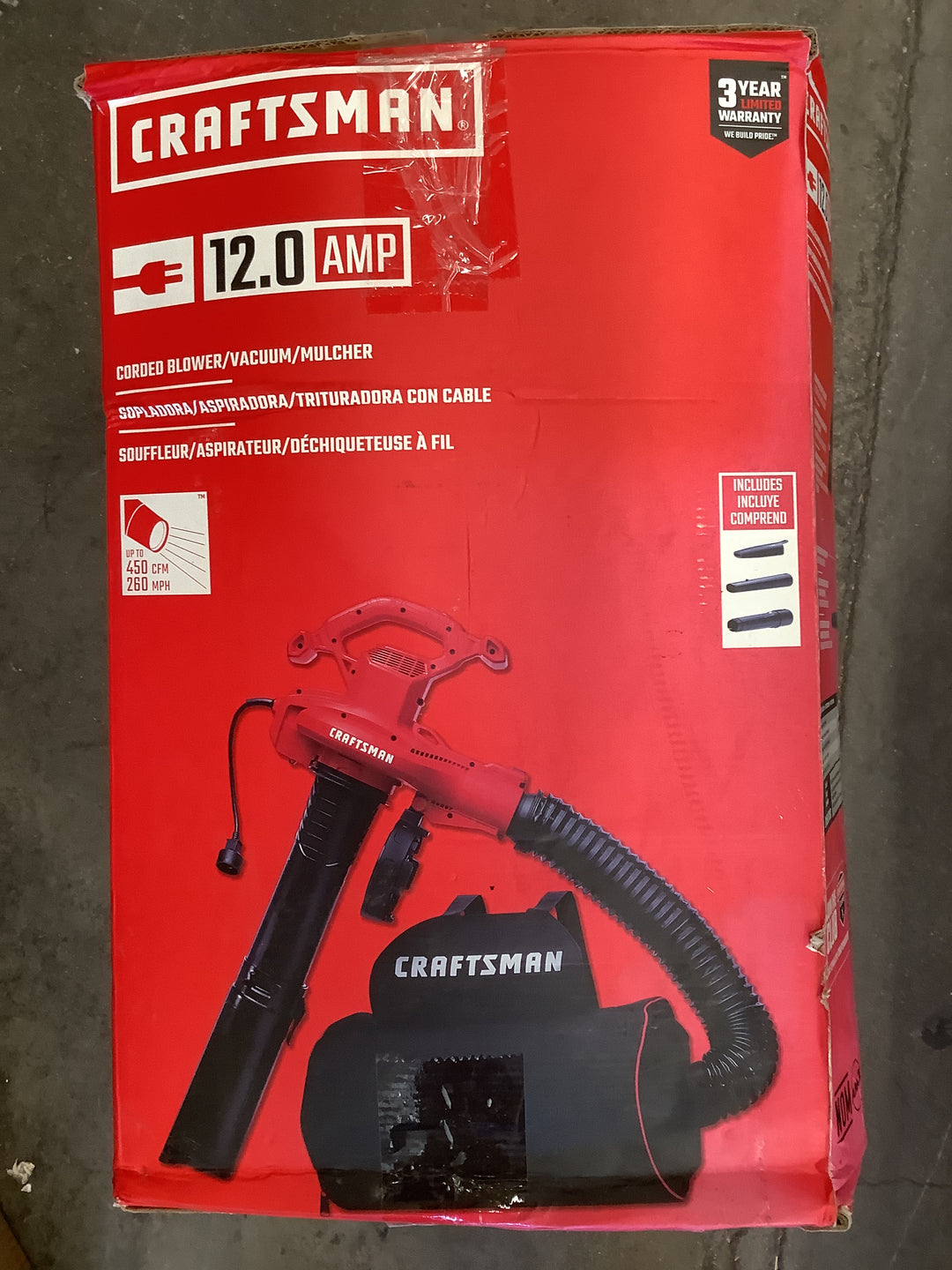 CM 450CFM 3IN1 BLOWER 12A CORDED