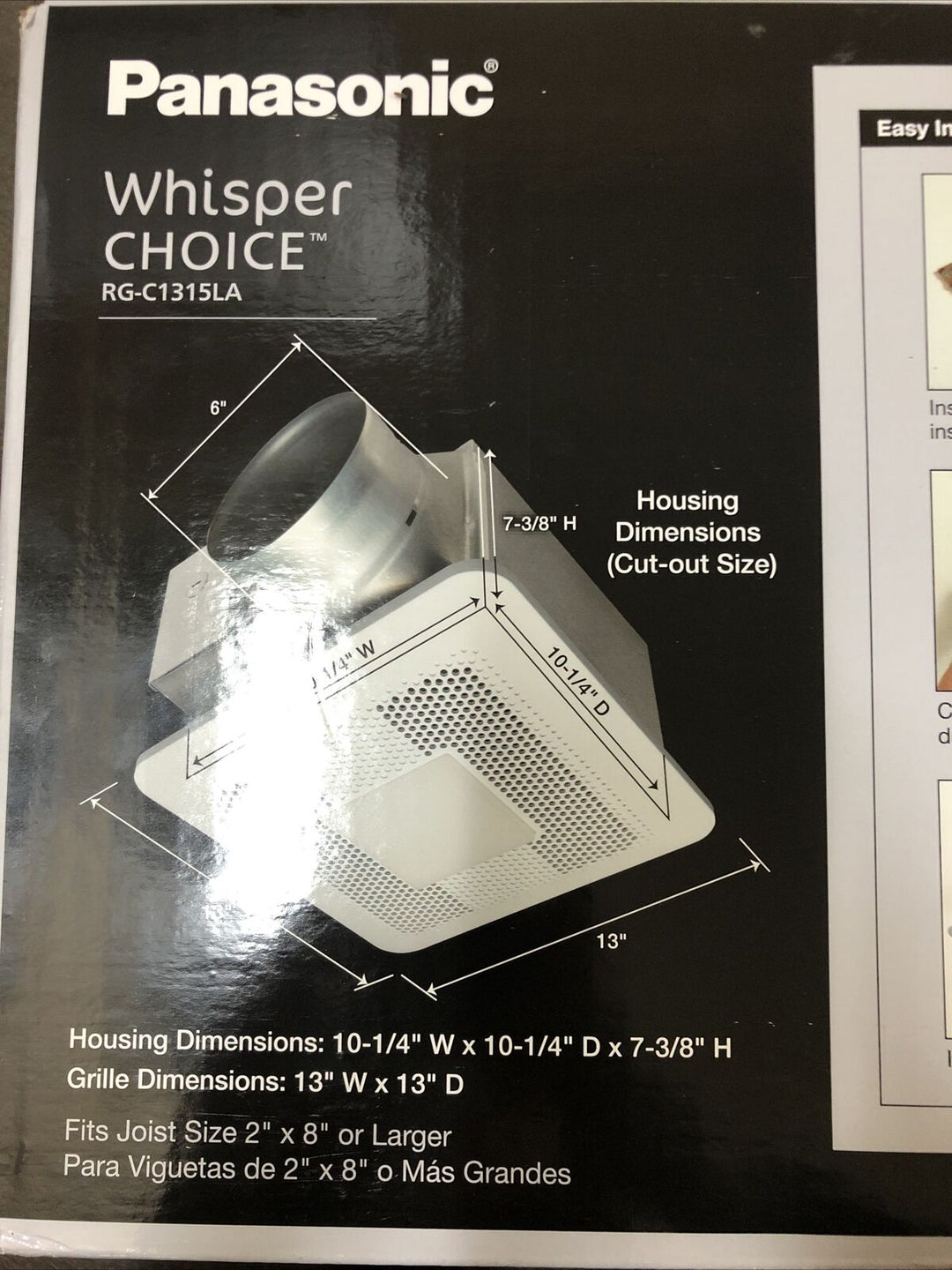 Panasonic Whisper Choice - 150 CFM Bathroom Fan - #RG-C1315LA