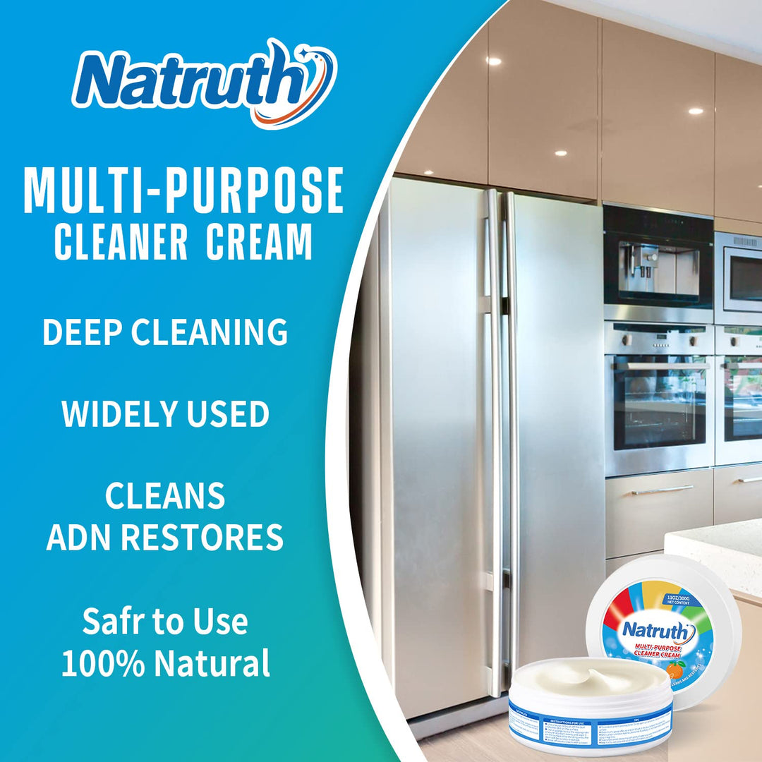 NATRUTH Cooktop and Stove Top Cleaner Kit - Glass Cook Top Cleaner and Polish 11 oz.Kitchen Cleaning Paste with Sponge