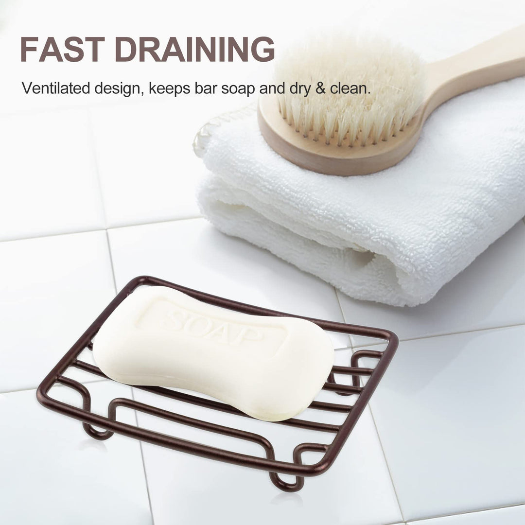 GUUKAR Bar Soap Dish Holder for Shower Bathroom Stainless Steel Rust Proof Self Draining, Bronze-2 Pack
