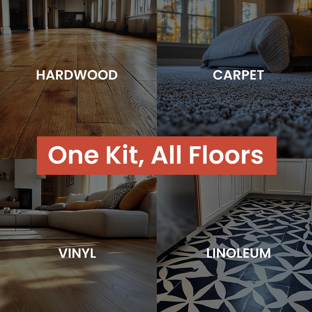 SQUEEEK NO MORE Squeaky Floor Repair Kit for Hardwood, Carpet, Vinyl & Linoleum â€“ Complete Floor Squeak Repair Kit Includes Joist Finder Drill Bits, Tripod Fixture and 50 Counter-snap Screws