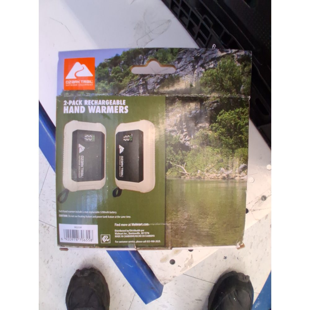 Ozark Trail 2 Pack 10400mAh Rechargeable Portable 3 Temp Hand Warmer for Camping