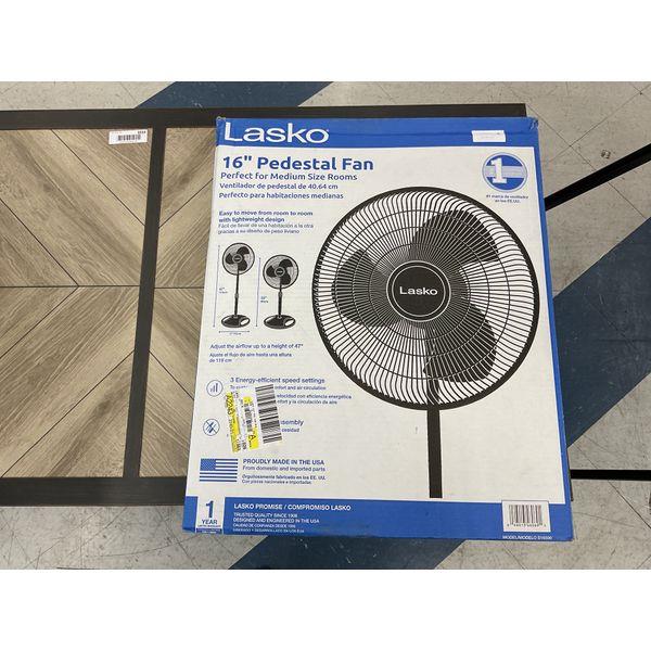 Lasko 16" Pedestal Fan - Medium Size Rooms, Lightweight Design, 3-Speed Settings, Made in USA Retail $30.00