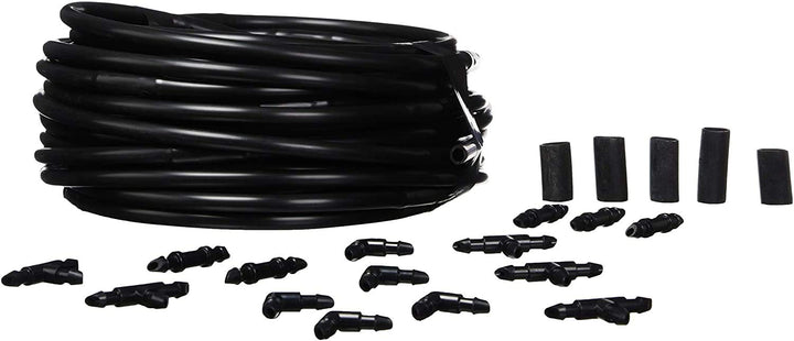 Raindrip R280DT Drip-A-Longâ„¢ 1/4 in. Dripline Kit includes 50 feet of 1/4-Inch Dripline preassembled with 1/2 GPH drippers, 5 Barbed Tees, 5 Barbed Elbows, 5 Barbed Couplings, 5 End Plugs