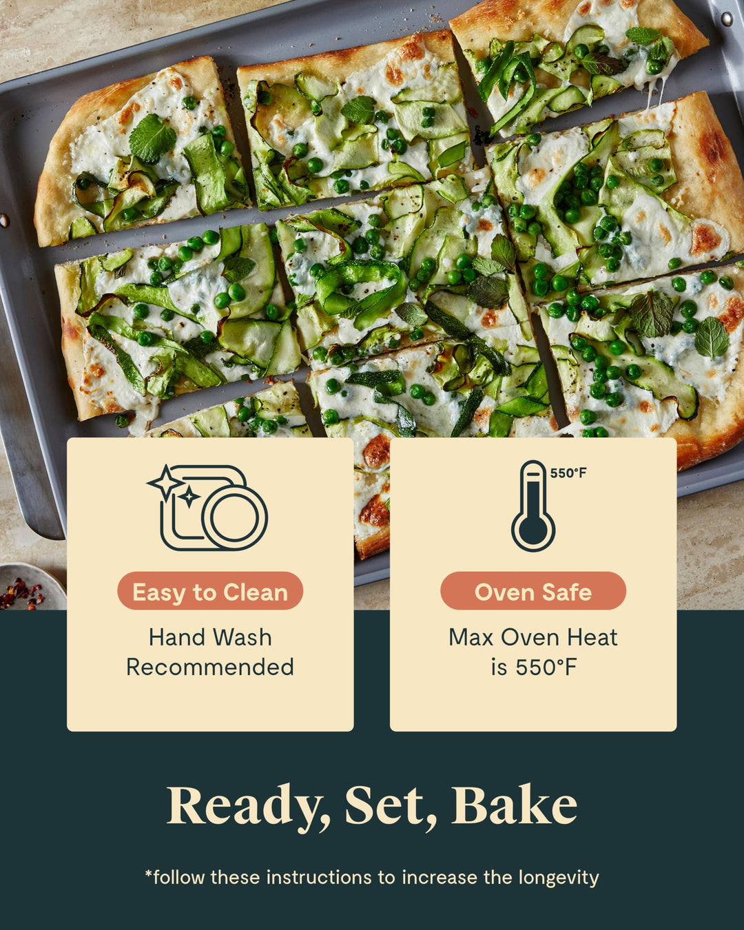Caraway Nonstick Ceramic Bakeware Set (5 Pieces) - Baking Sheets, Assorted Baking Pans, & Storage - Aluminized Steel Body - Non Toxic, PTFE & PFOA Free - Navy Retail $232.00