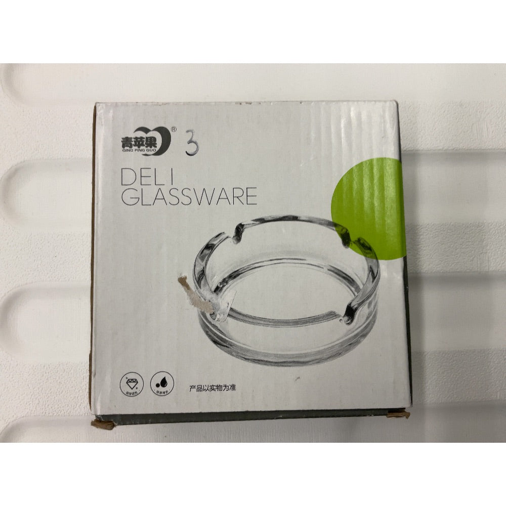 Deli Glassware Ashtray, Round Cigarette Ashtray, 4 inch