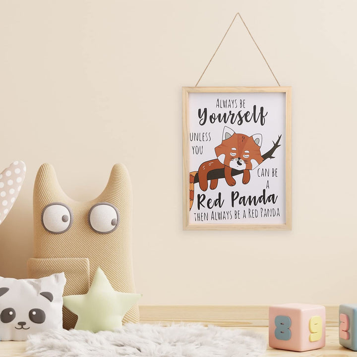 Fox Wooden Signs Wood Listing Hanging for Bathroom Home Wall Decoration Sign Picture Wall Art Decor for Home Office Gifts