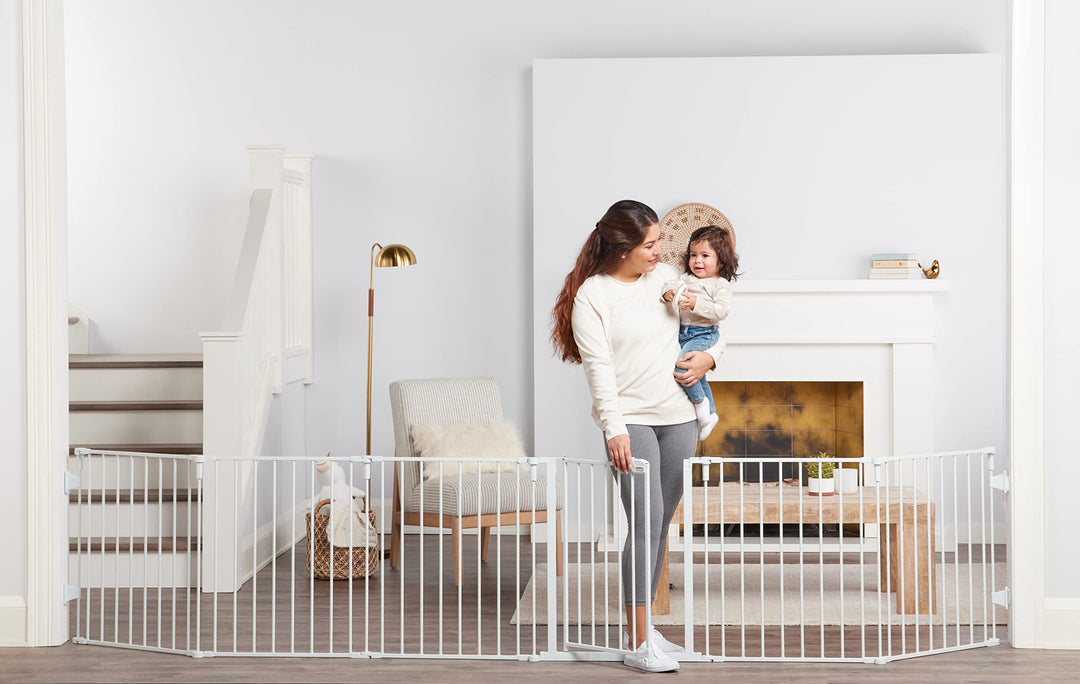 Regalo 144-Inch Super Wide Adjustable Baby Gate and Play Yard, Award Winning Brand, 2-in-1, Bonus Kit, Includes 4 Pack of Wall Mounts