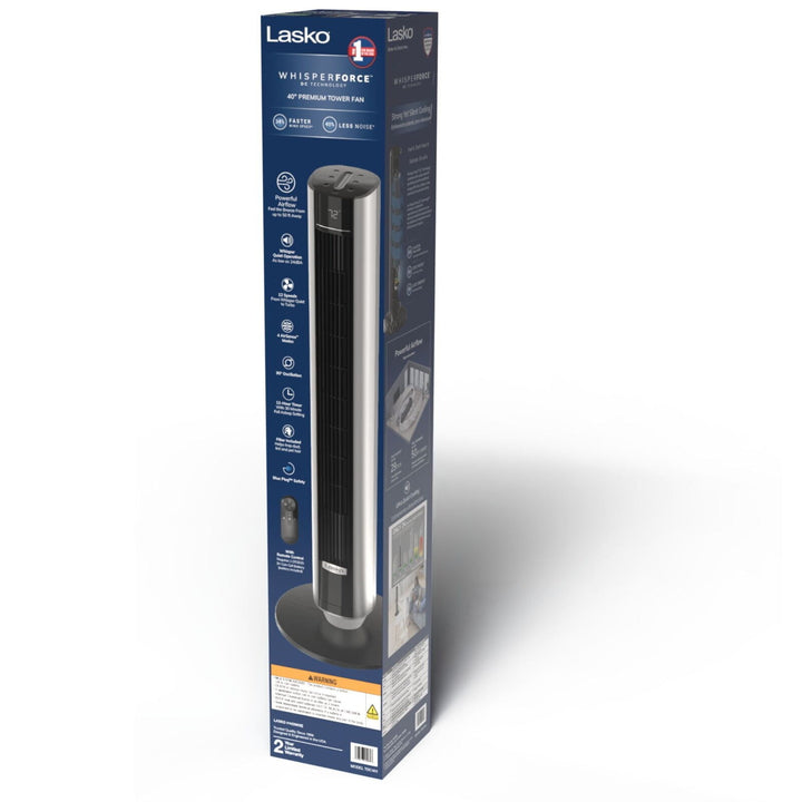 Lasko 40â€ WhisperForce DC Technology Tower Fan  29 Ft/s Airflow  Remote  Black  TDC401  New