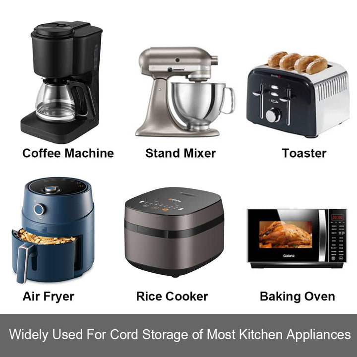 Cord Organizer for Kitchen Appliances, 5PCs 3M Adhesive Cord Wrapper, Power Cords Holder, Cable Organizer Stick Firmly for Mixer, Coffee Maker, Pressure Cooker and Air Fryer
