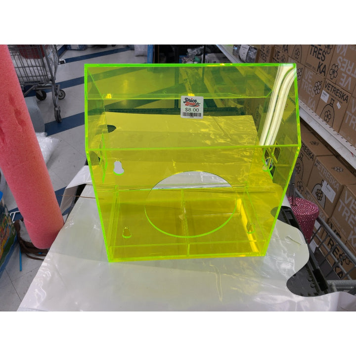 Unknown Brand Neon Green Acrylic Bin - Storage Container, Display Box