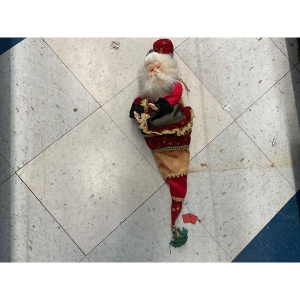 Christmas Santa Claus Stocking Holder - Red & Gold Decorative Retail $35.00