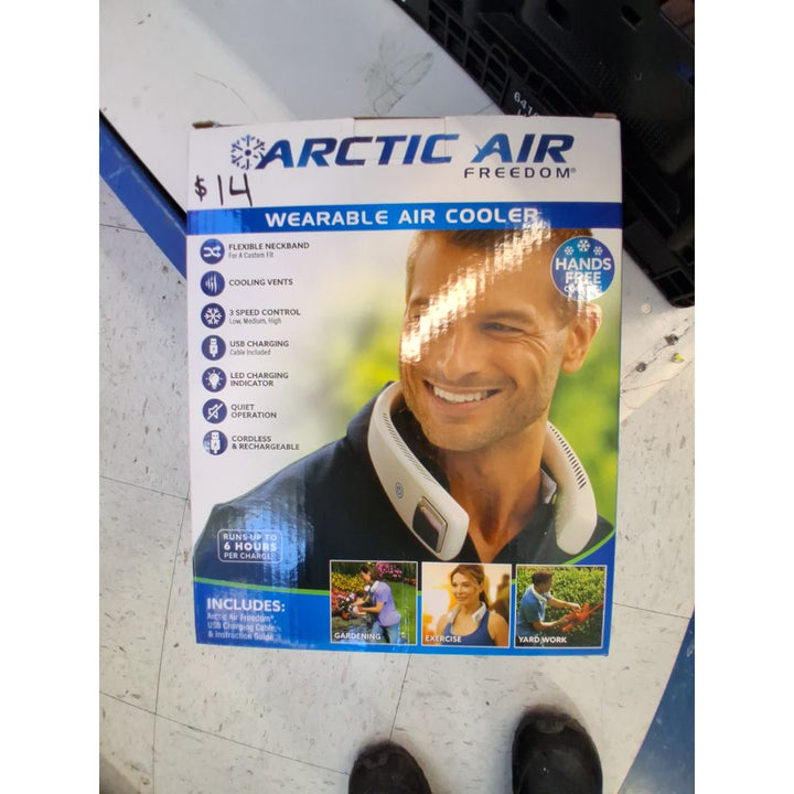 Arctic Air Freedom Neck Cooler  Portable Neck Fan with 3 Fan Speeds  USB Charging  6-Hour Battery