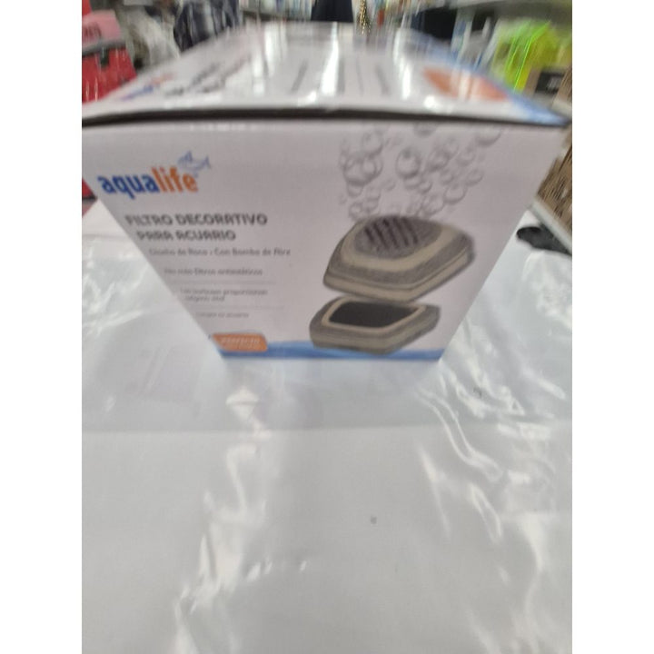 Aqualife Decorative Aquarium Filter - Rock Design, with Air Pump